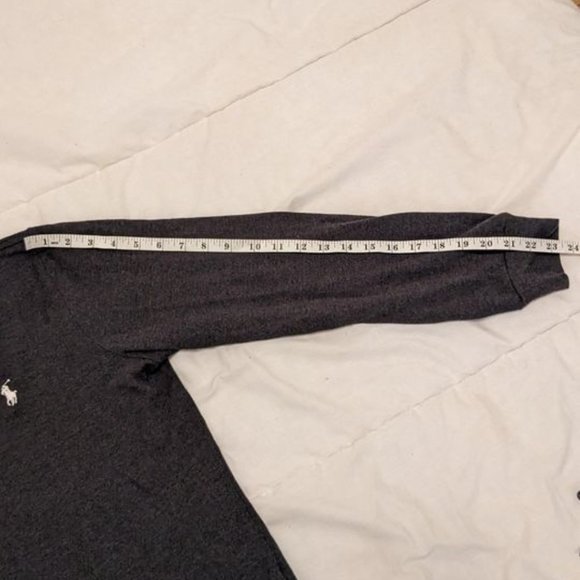 Ralph Lauren Custom Slim Fit Dark Grey Long Sleeve Polo - Picture 6 of 8